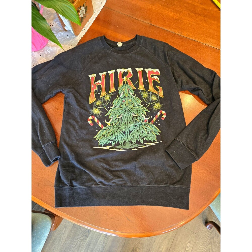 Womens HIRIE Christmas Crewneck Sweater Pullover Band Sweater